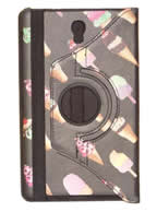 Capa Case Giratria 360 Preta Estampa Sorvete Samsung Galaxy Tab S 8.4 Modelos SM-T700N, SM-T705M ou SM-T701