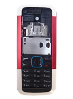 Carca�a Nokia 5000 Branca com Vermelho Completa