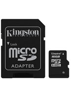 Cart�o de Mem�ria Kingston Micro SDHC 16Gb + Adptador Original