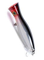 Isca Artificial Tipo Popper para Pesca Grande 12cm 40g Prata-Vermelha