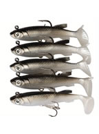 Kit 5Pcs Isca Artificial Tipo Shad Mullet 80mm 12g