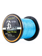 Linha de Pesca Multi-Filamento X4 AngryFish 1000 metros 0,50mm 80Lbs 4 Fios 36Kg cor Azul